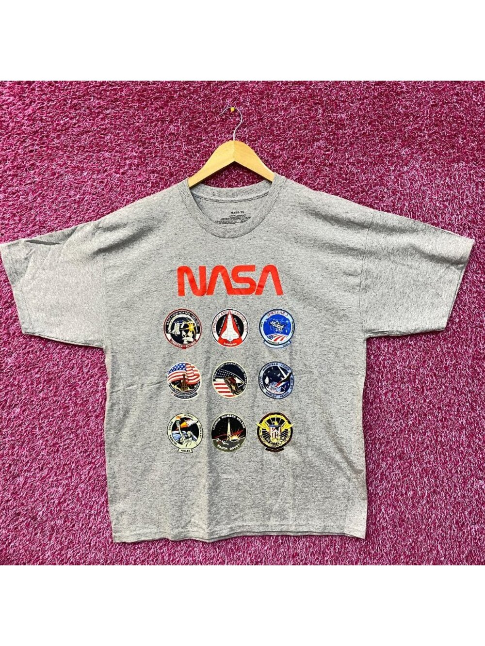 NASA Space Program Patches Graphic Design T-Shirt XL